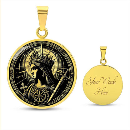 Saint Catherine of Alexandria Medal Necklace- Scholar, Martyr, Patron of Students