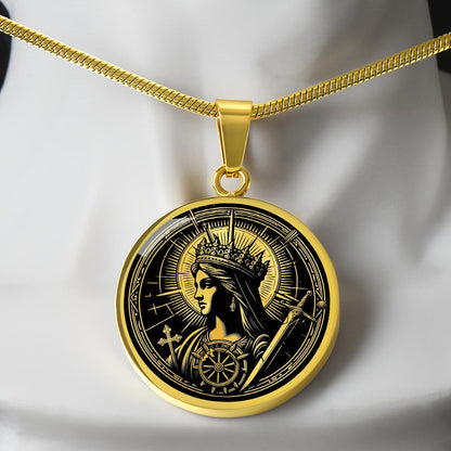 Saint Catherine of Alexandria Medal Necklace- Scholar, Martyr, Patron of Students