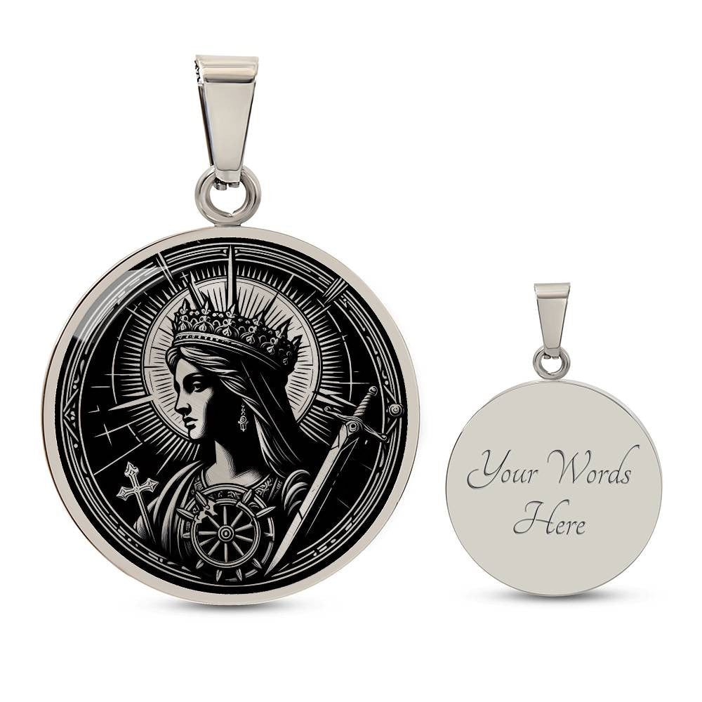 Saint Catherine of Alexandria Medal Necklace- Scholar, Martyr, Patron of Students
