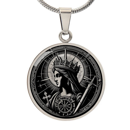 Saint Catherine of Alexandria Medal Necklace- Scholar, Martyr, Patron of Students