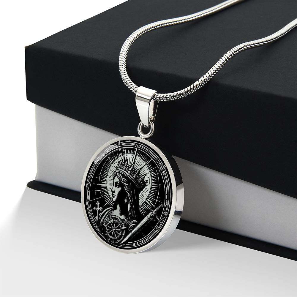 Saint Catherine of Alexandria Medal Necklace- Scholar, Martyr, Patron of Students