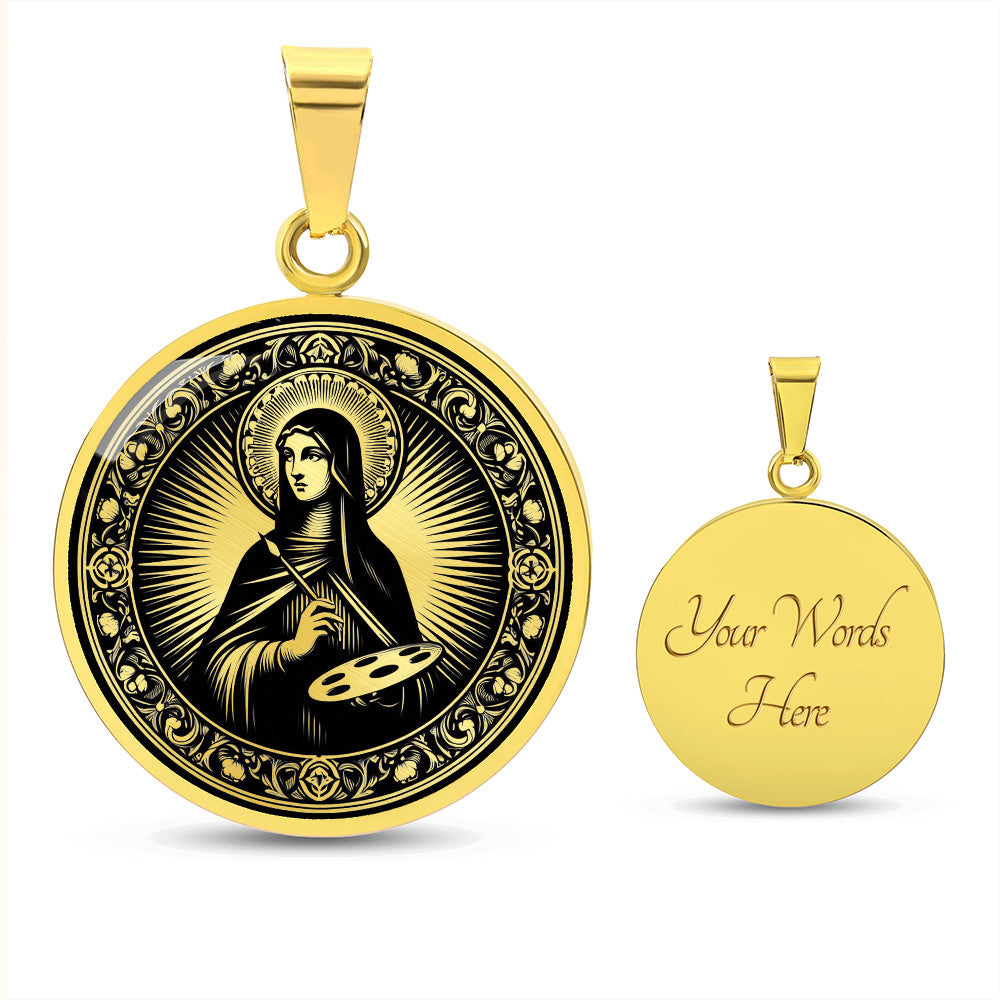 Saint Catherine of Bologna Medal Necklace - Patron Saint of Artists