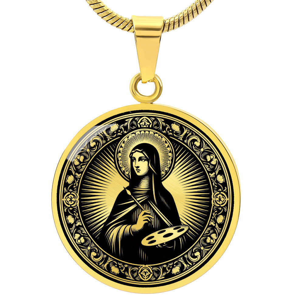Saint Catherine of Bologna Medal Necklace - Patron Saint of Artists
