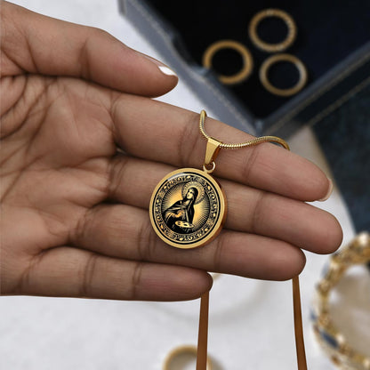 Saint Catherine of Bologna Medal Necklace - Patron Saint of Artists
