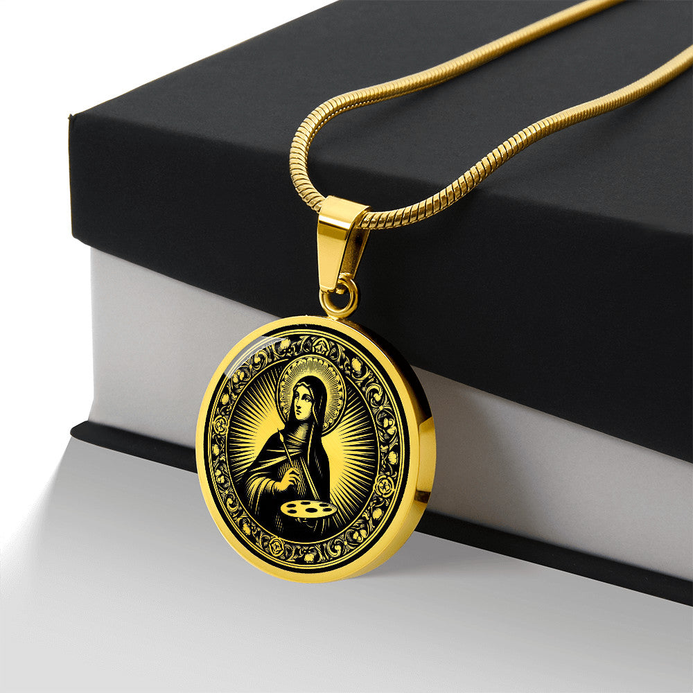 Saint Catherine of Bologna Medal Necklace - Patron Saint of Artists