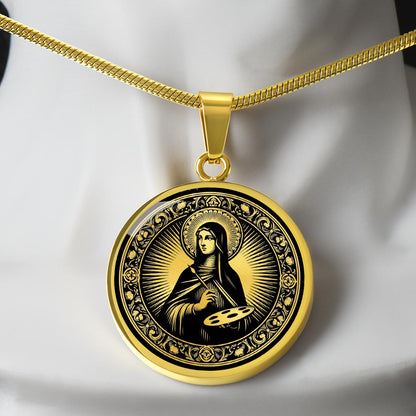 Saint Catherine of Bologna Medal Necklace - Patron Saint of Artists