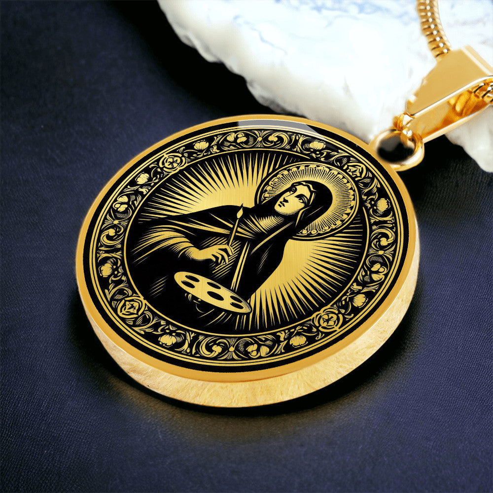 Saint Catherine of Bologna Medal Necklace - Patron Saint of Artists