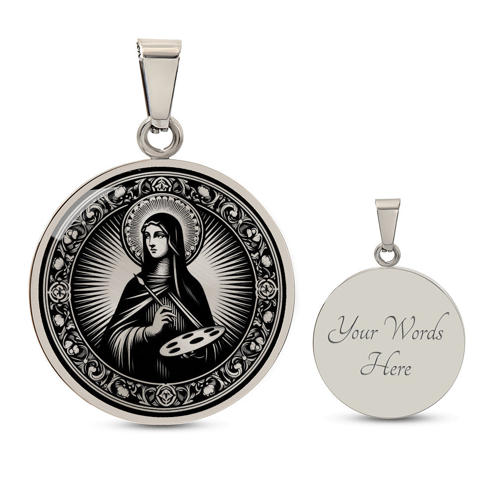 Saint Catherine of Bologna Medal Necklace - Patron Saint of Artists