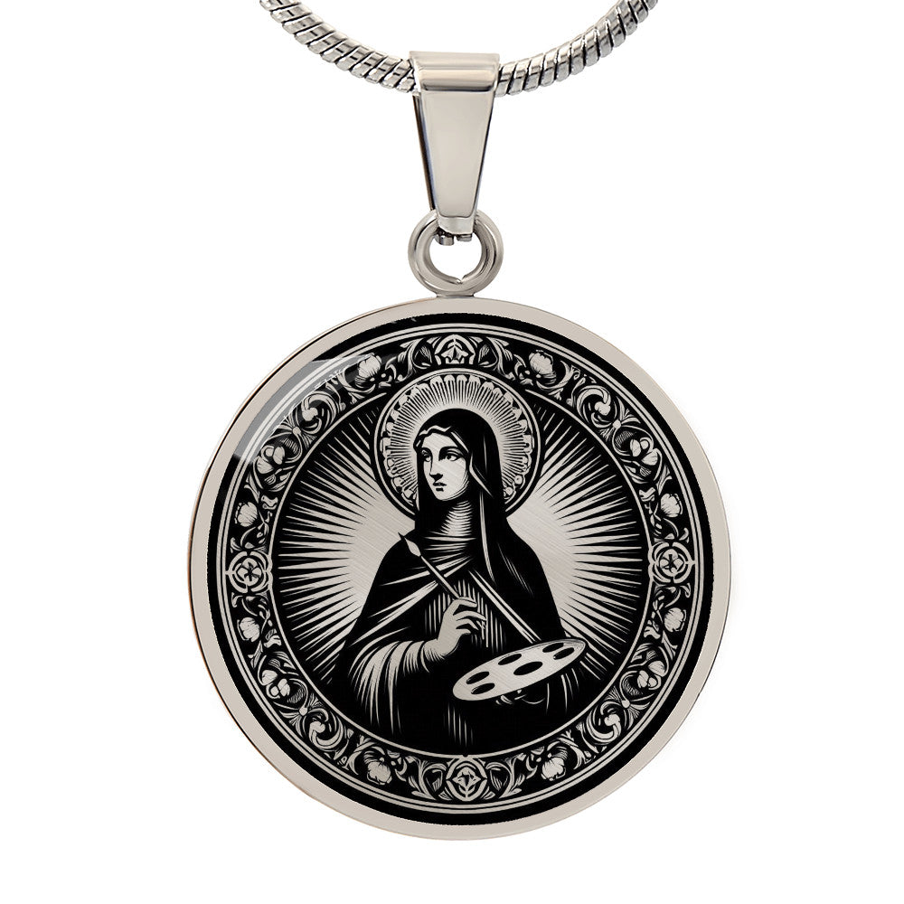 Saint Catherine of Bologna Medal Necklace - Patron Saint of Artists