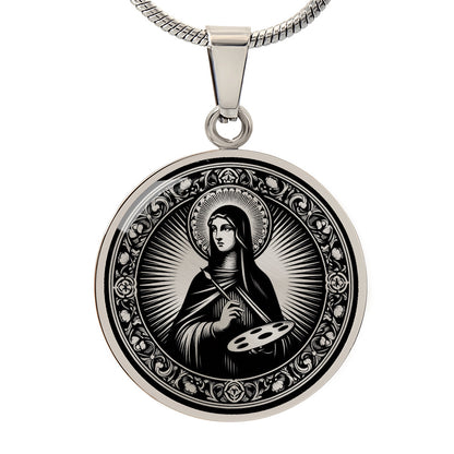 Saint Catherine of Bologna Medal Necklace - Patron Saint of Artists