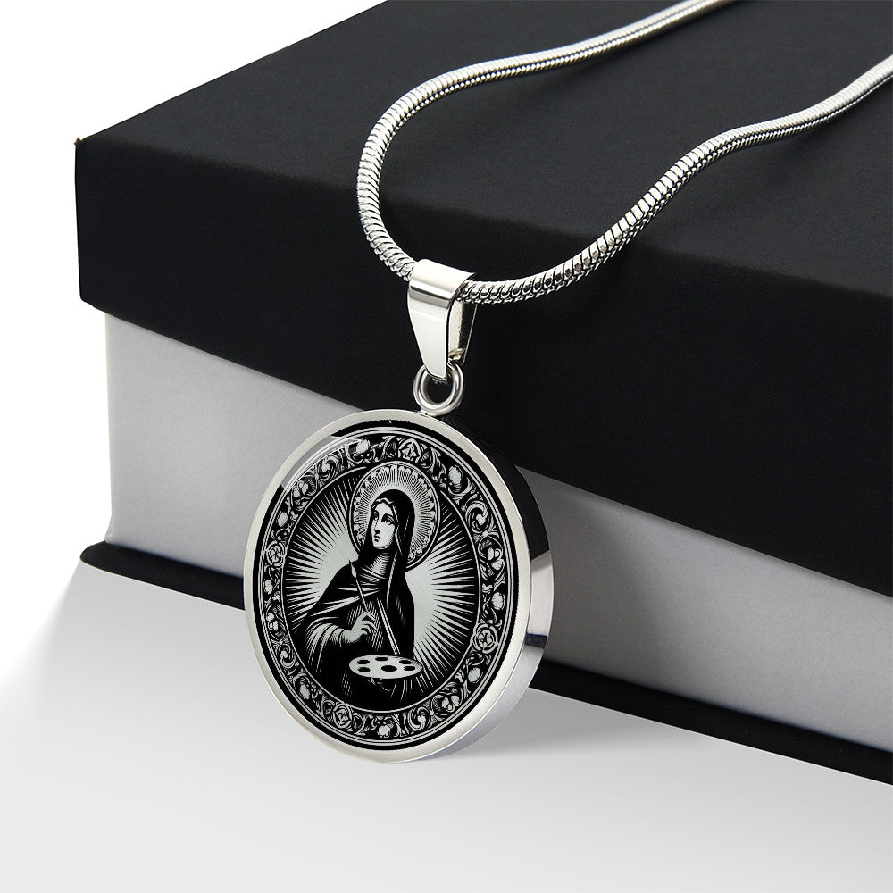 Saint Catherine of Bologna Medal Necklace - Patron Saint of Artists