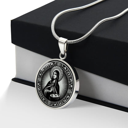 Saint Catherine of Bologna Medal Necklace - Patron Saint of Artists