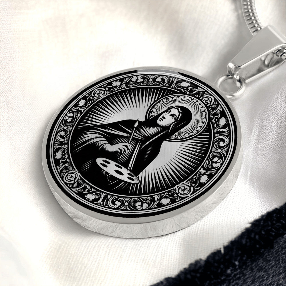 Saint Catherine of Bologna Medal Necklace - Patron Saint of Artists