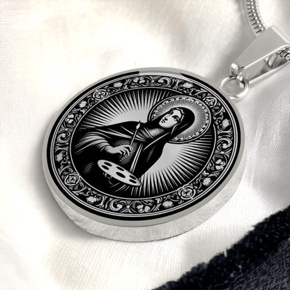 Saint Catherine of Bologna Medal Necklace - Patron Saint of Artists