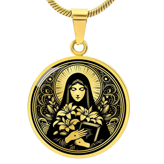 Saint Catherine of Siena Medal Necklace - Patron Saint of Nurses