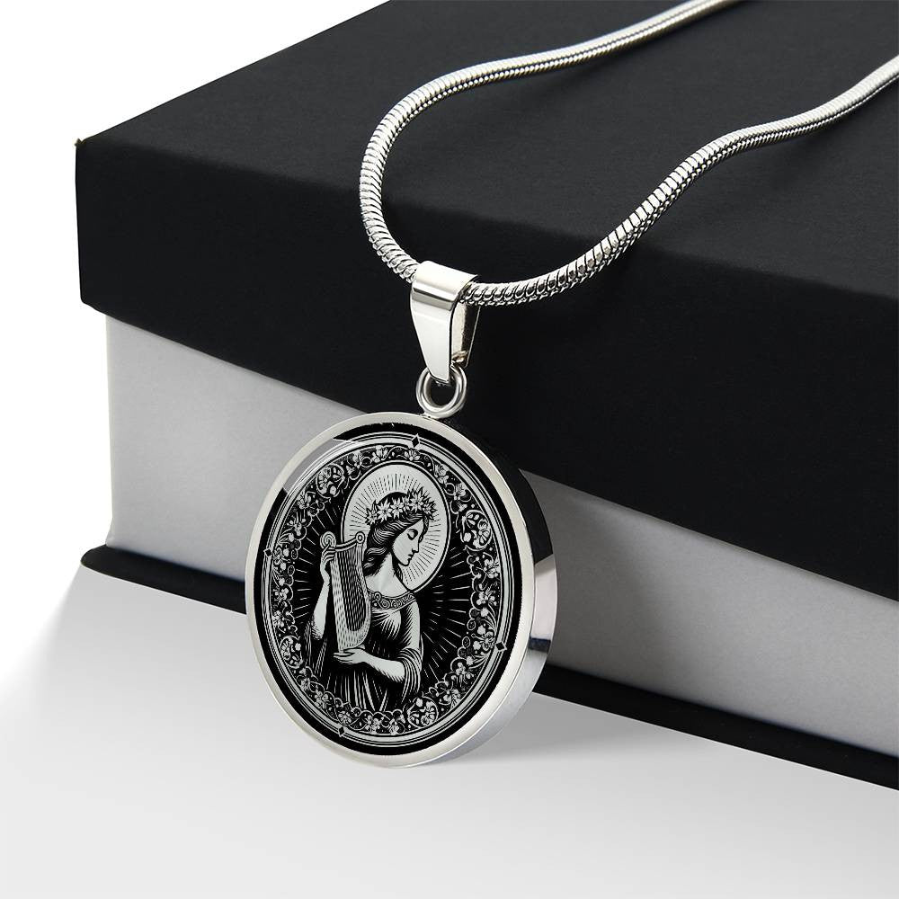 Saint Cecilia Medal Necklace - Patron Saint of Musicians