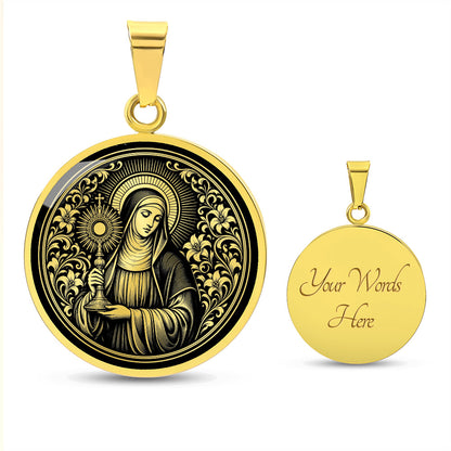 Saint Clare of Assisi Medal Necklace – Patron Saint of Television & Eye Health