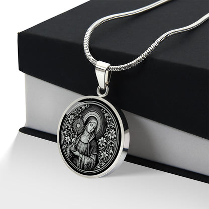 Saint Clare of Assisi Medal Necklace – Patron Saint of Television & Eye Health