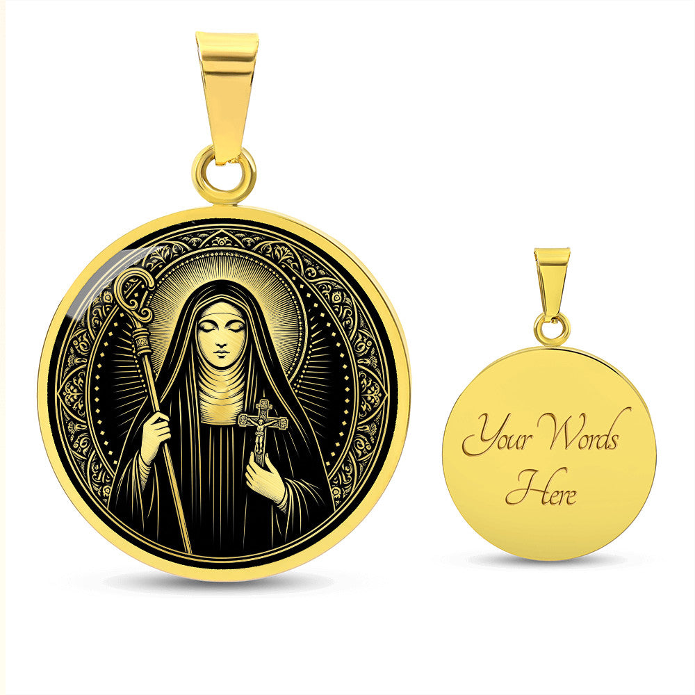 Saint Colette of Corbie Medal Necklace – Patron Saint of Expectant Mothers & Sick Children