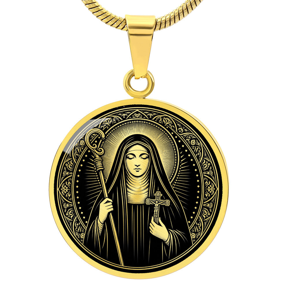 Saint Colette of Corbie Medal Necklace – Patron Saint of Expectant Mothers & Sick Children
