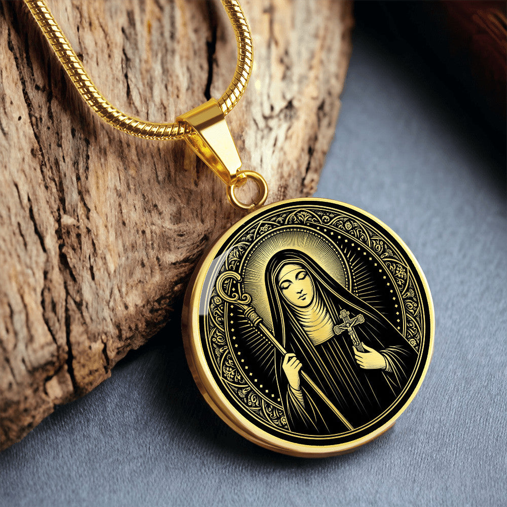 Saint Colette of Corbie Medal Necklace – Patron Saint of Expectant Mothers & Sick Children