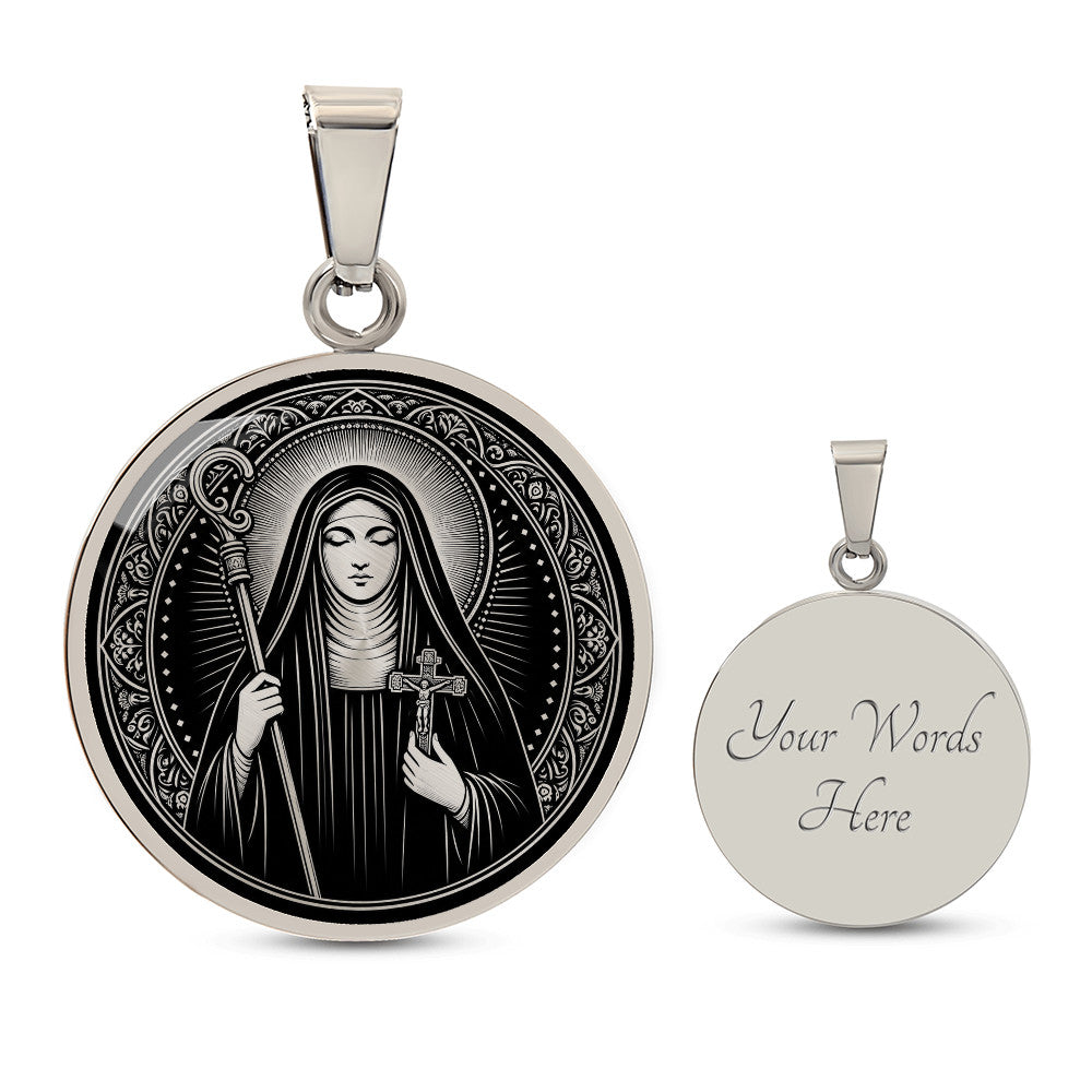 Saint Colette of Corbie Medal Necklace – Patron Saint of Expectant Mothers & Sick Children
