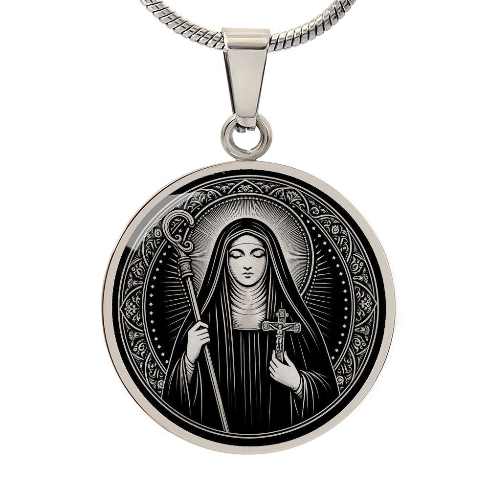 Saint Colette of Corbie Medal Necklace – Patron Saint of Expectant Mothers & Sick Children