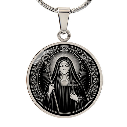 Saint Colette of Corbie Medal Necklace – Patron Saint of Expectant Mothers & Sick Children