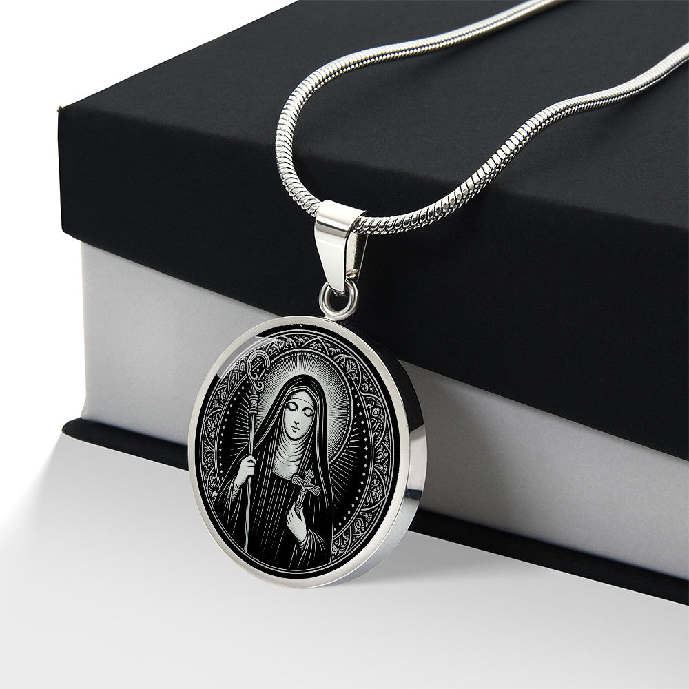 Saint Colette of Corbie Medal Necklace – Patron Saint of Expectant Mothers & Sick Children