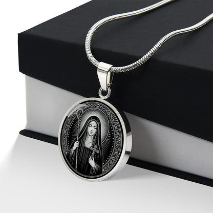 Saint Colette of Corbie Medal Necklace – Patron Saint of Expectant Mothers & Sick Children