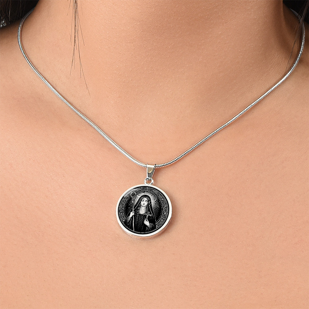 Saint Colette of Corbie Medal Necklace – Patron Saint of Expectant Mothers & Sick Children