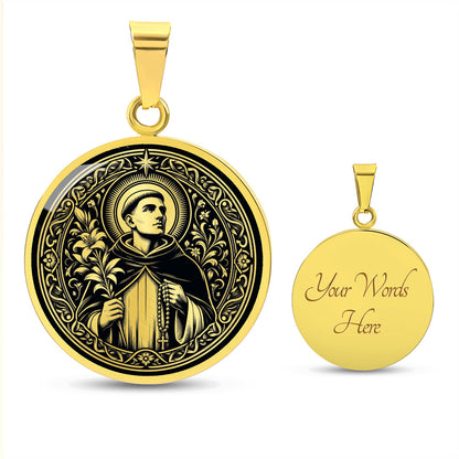 Saint Dominic de Guzman Medal Necklace – Patron Saint of Astronomers and the Rosary