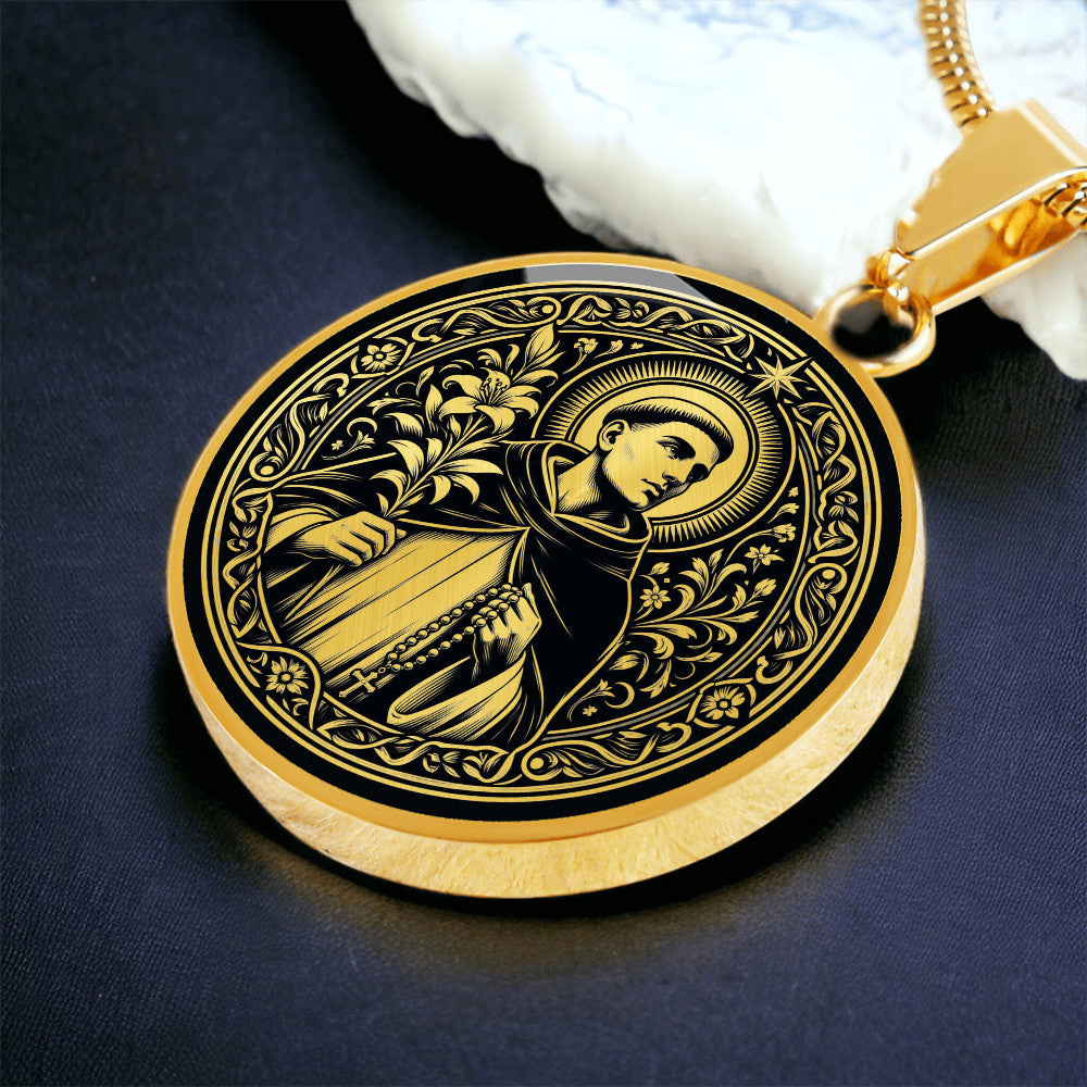 Saint Dominic de Guzman Medal Necklace – Patron Saint of Astronomers and the Rosary
