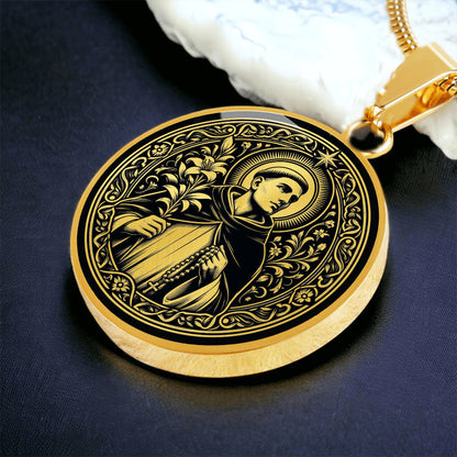 Saint Dominic de Guzman Medal Necklace – Patron Saint of Astronomers and the Rosary