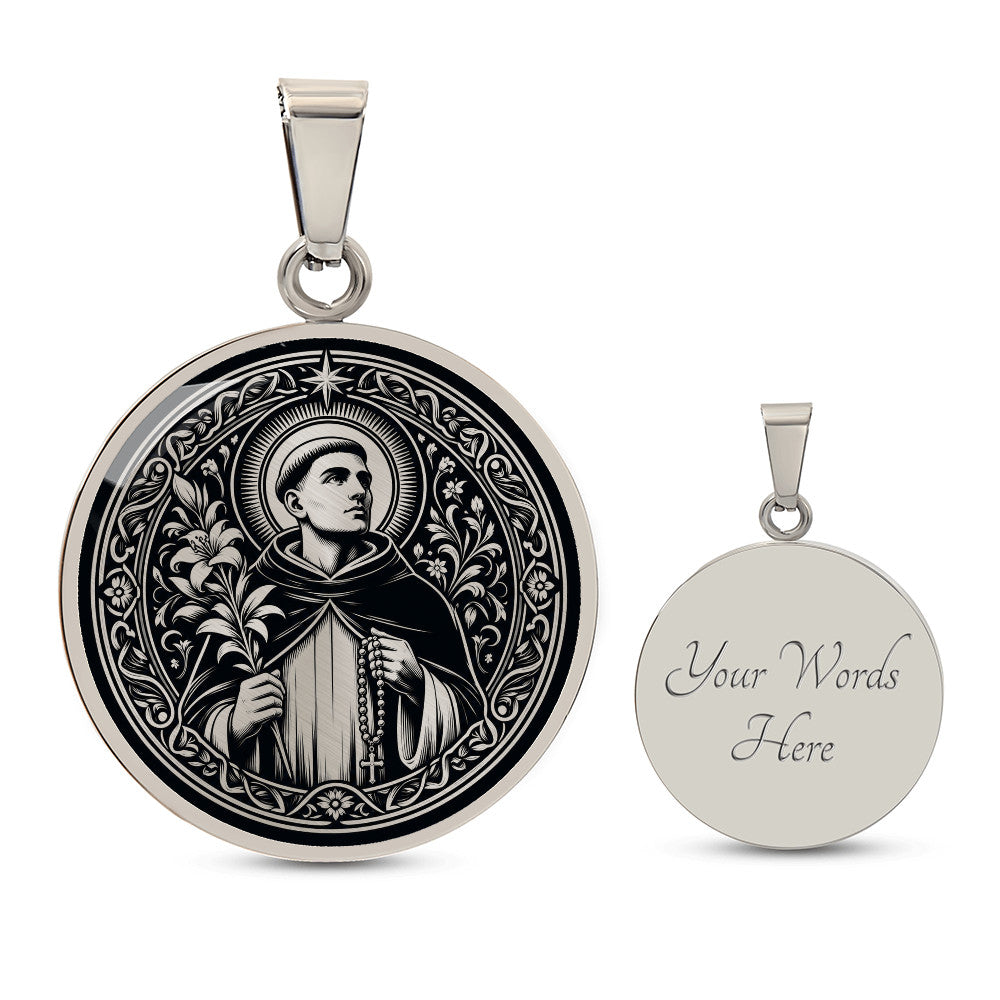 Saint Dominic de Guzman Medal Necklace – Patron Saint of Astronomers and the Rosary
