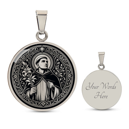 Saint Dominic de Guzman Medal Necklace – Patron Saint of Astronomers and the Rosary