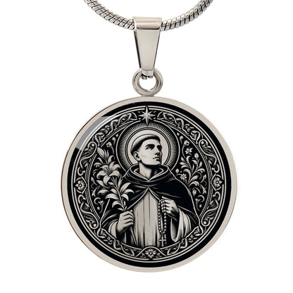 Saint Dominic de Guzman Medal Necklace – Patron Saint of Astronomers and the Rosary