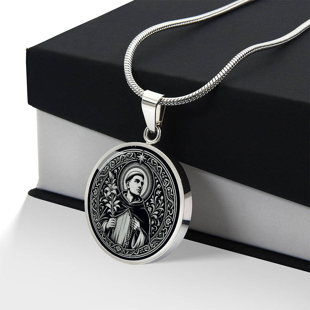 Saint Dominic de Guzman Medal Necklace – Patron Saint of Astronomers and the Rosary