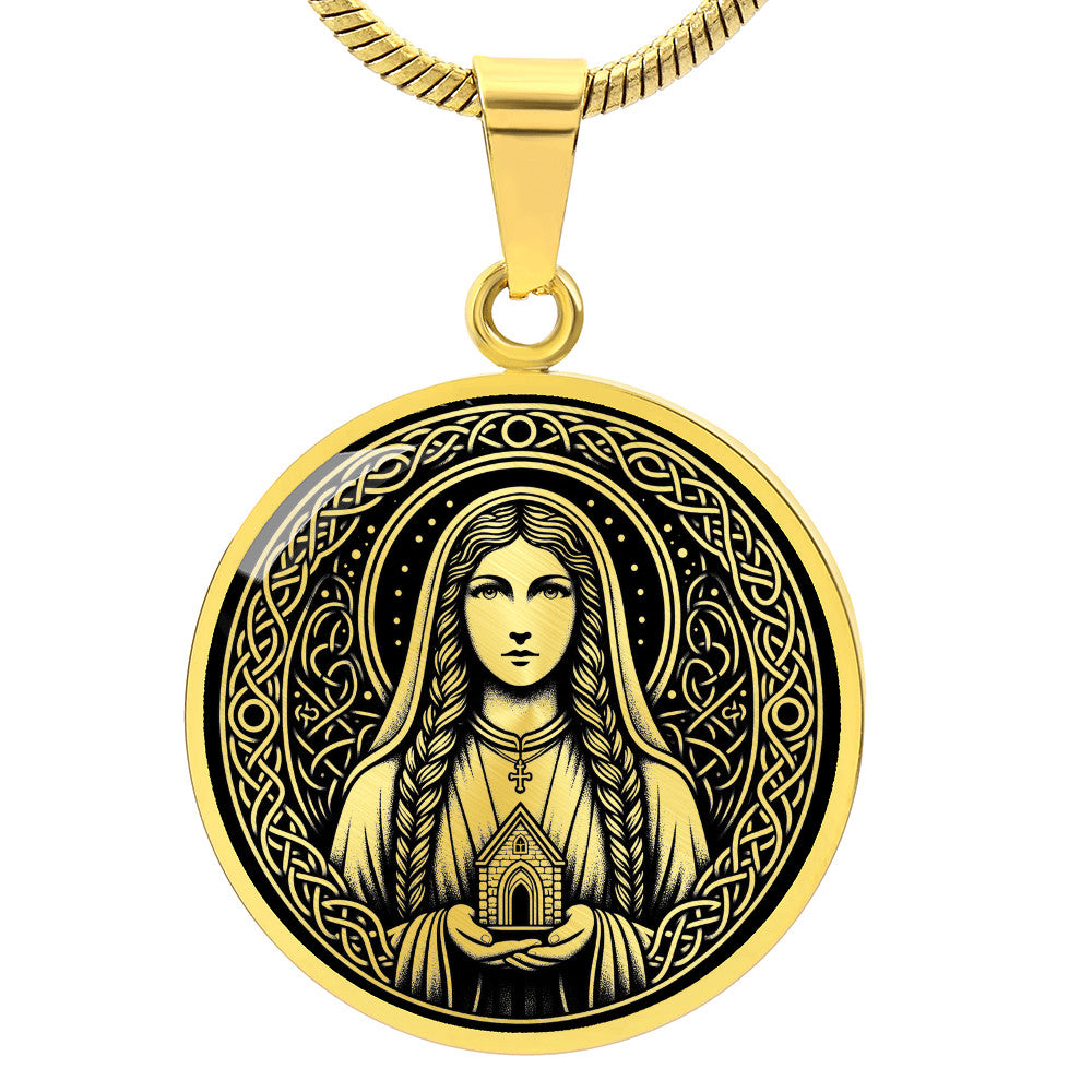 Saint Dwynwen Medal Necklace – Welsh Patron Saint of Lovers & Sick Animals