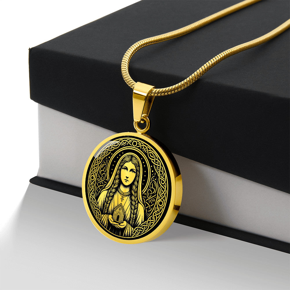 Saint Dwynwen Medal Necklace – Welsh Patron Saint of Lovers & Sick Animals