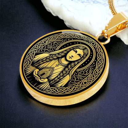 Saint Dwynwen Medal Necklace – Welsh Patron Saint of Lovers & Sick Animals
