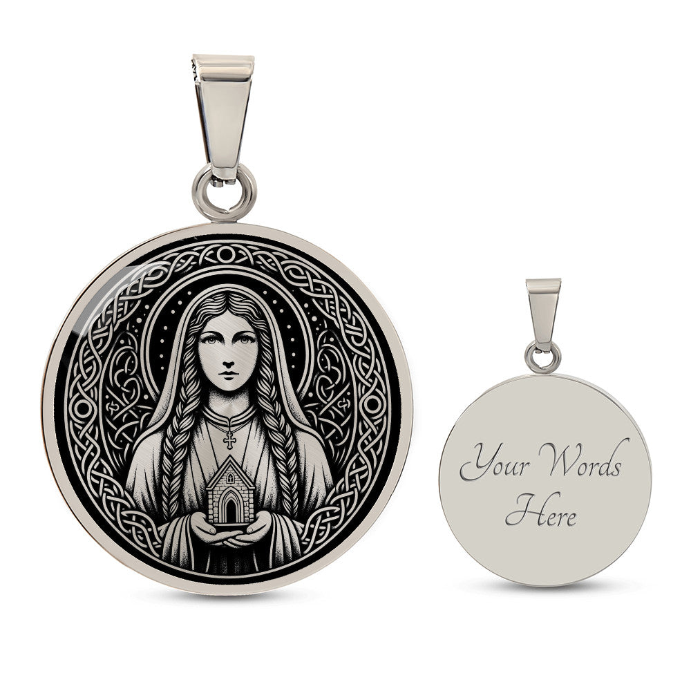 Saint Dwynwen Medal Necklace – Welsh Patron Saint of Lovers & Sick Animals