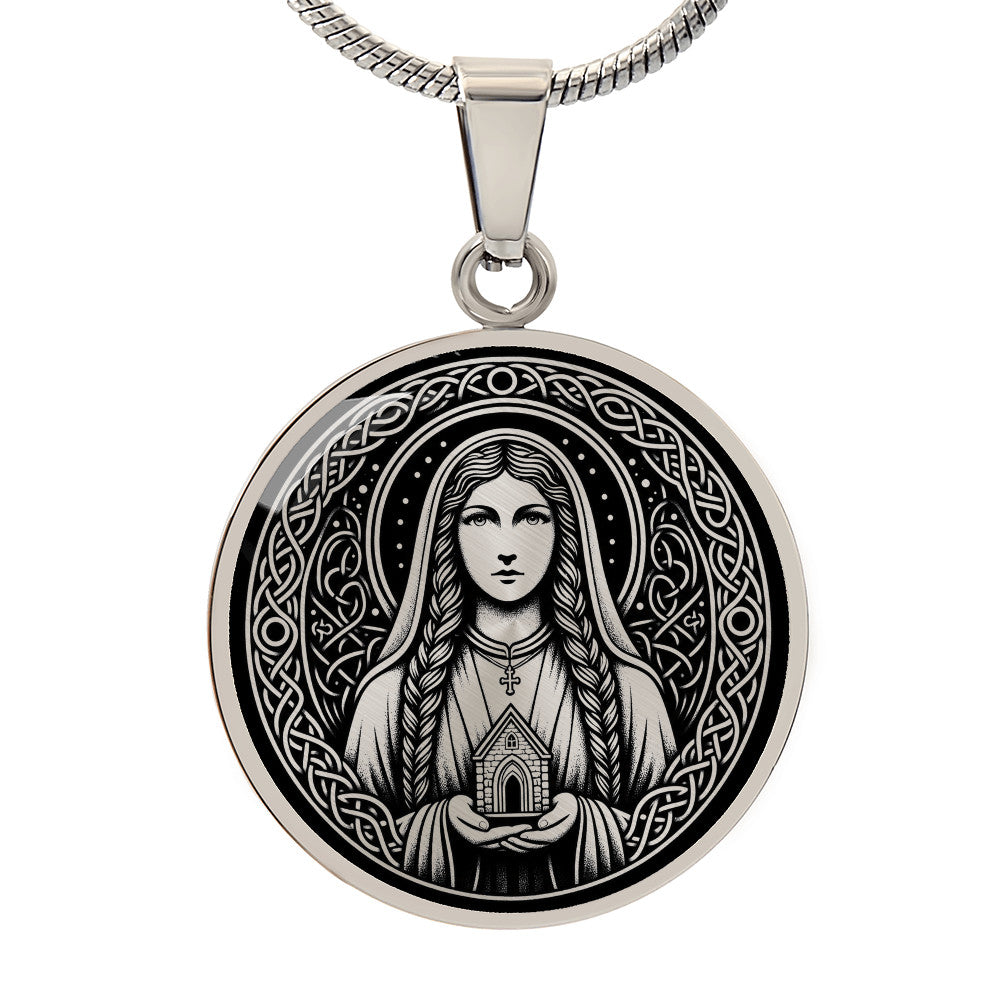 Saint Dwynwen Medal Necklace – Welsh Patron Saint of Lovers & Sick Animals