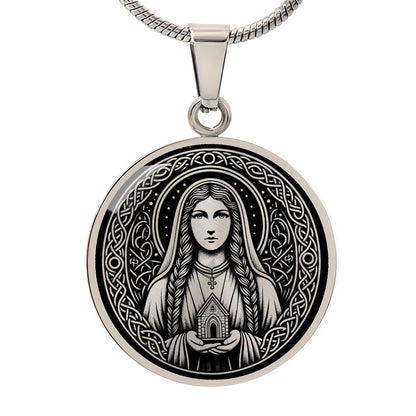 Saint Dwynwen Medal Necklace – Welsh Patron Saint of Lovers & Sick Animals