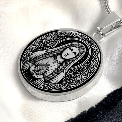 Saint Dwynwen Medal Necklace – Welsh Patron Saint of Lovers & Sick Animals