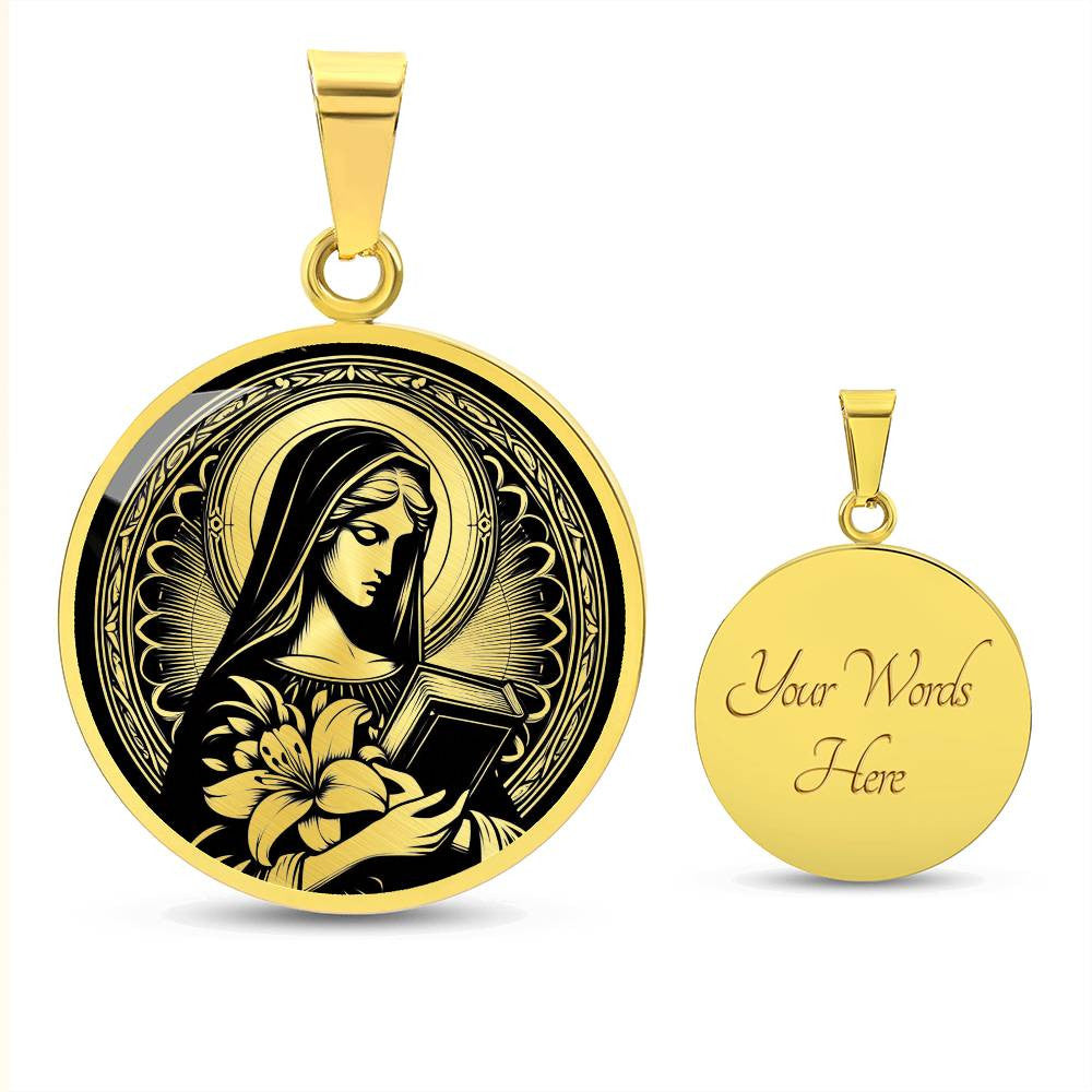 Saint Dymphna Medal Necklace - Patron Saint of Anxiety, Depression and Mental Health
