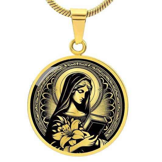 Saint Dymphna Medal Necklace - Patron Saint of Anxiety, Depression and Mental Health