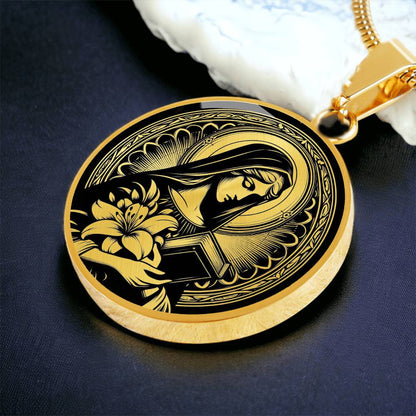 Saint Dymphna Medal Necklace - Patron Saint of Anxiety, Depression and Mental Health