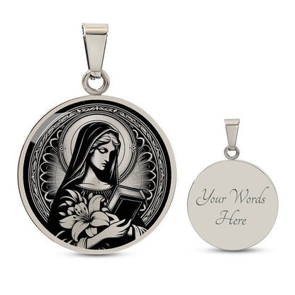 Saint Dymphna Medal Necklace - Patron Saint of Anxiety, Depression and Mental Health
