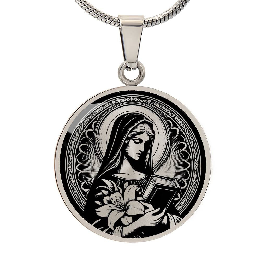 Saint Dymphna Medal Necklace - Patron Saint of Anxiety, Depression and Mental Health